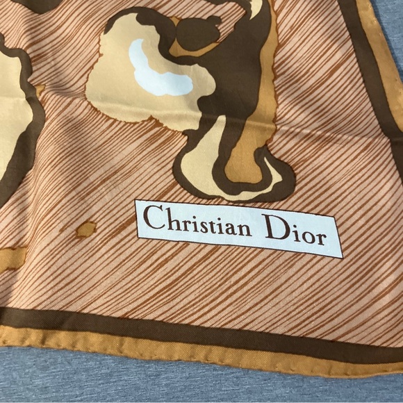 RARE Christian Dior VINTAGE Pure Silk Abstract Scarf - Picture 2 of 5